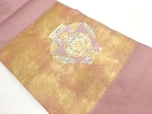 引箔壺に花葉模様織出し名古屋帯